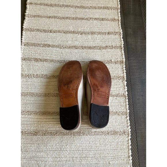 GH Bass Weejuns Penny Loafers Beige Leather Women’s Size 8 Classic Moc Toe - Picture 5 of 6